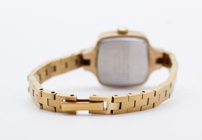 Vintage TRADITION Electronic Burgundy Dial Gold Tone Ladies Wristwatch In Box - Thumbnail 6