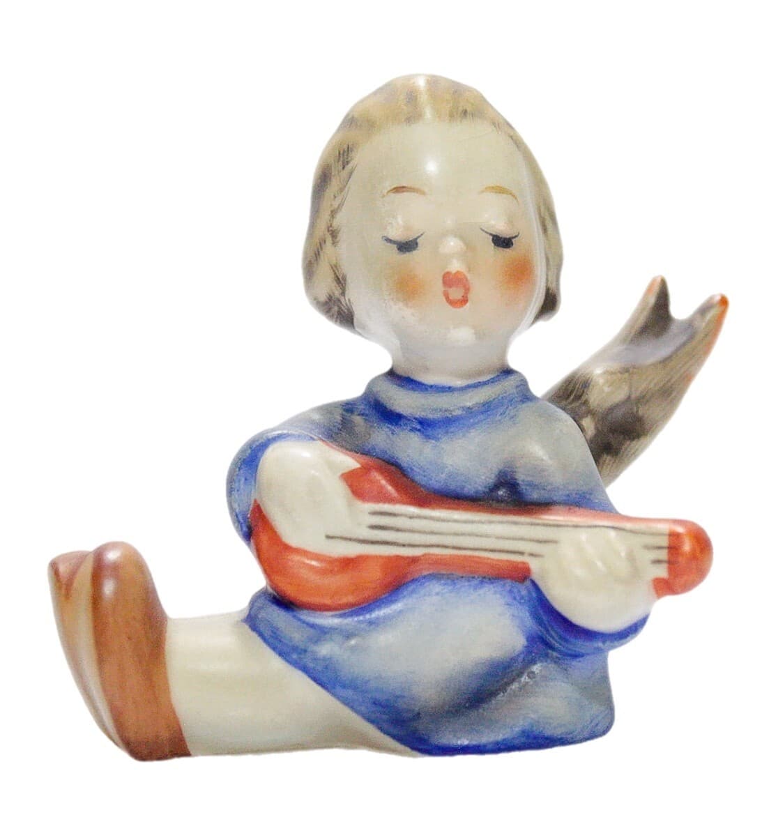 HUMMEL GOEBEL 1960's W. Germany Blue Angel w/ Lute Nativity Porcelain Figurine - Image 1