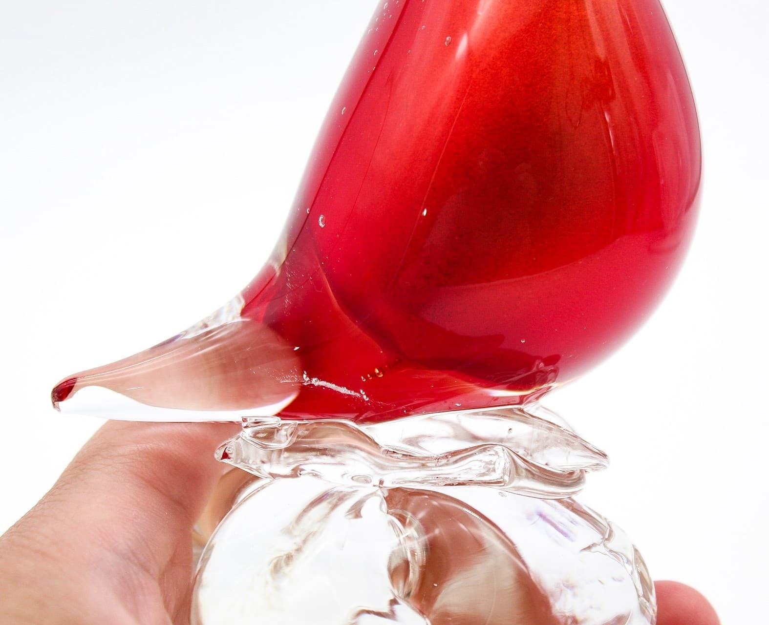 Vintage Murano Mid-Century Modern Sommerso Art Glass Red Swan Figurine - Thumbnail 6