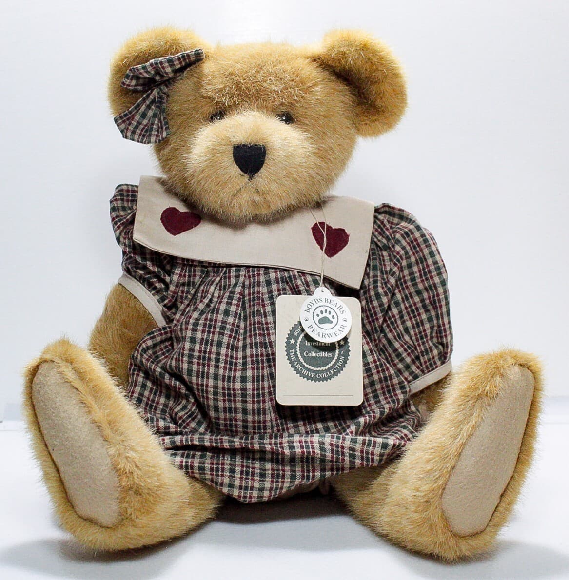 BOYDS BEAR Bearware Brown Teddy Bear With Dress Plush Toy 15" w/ TAG - Thumbnail 2