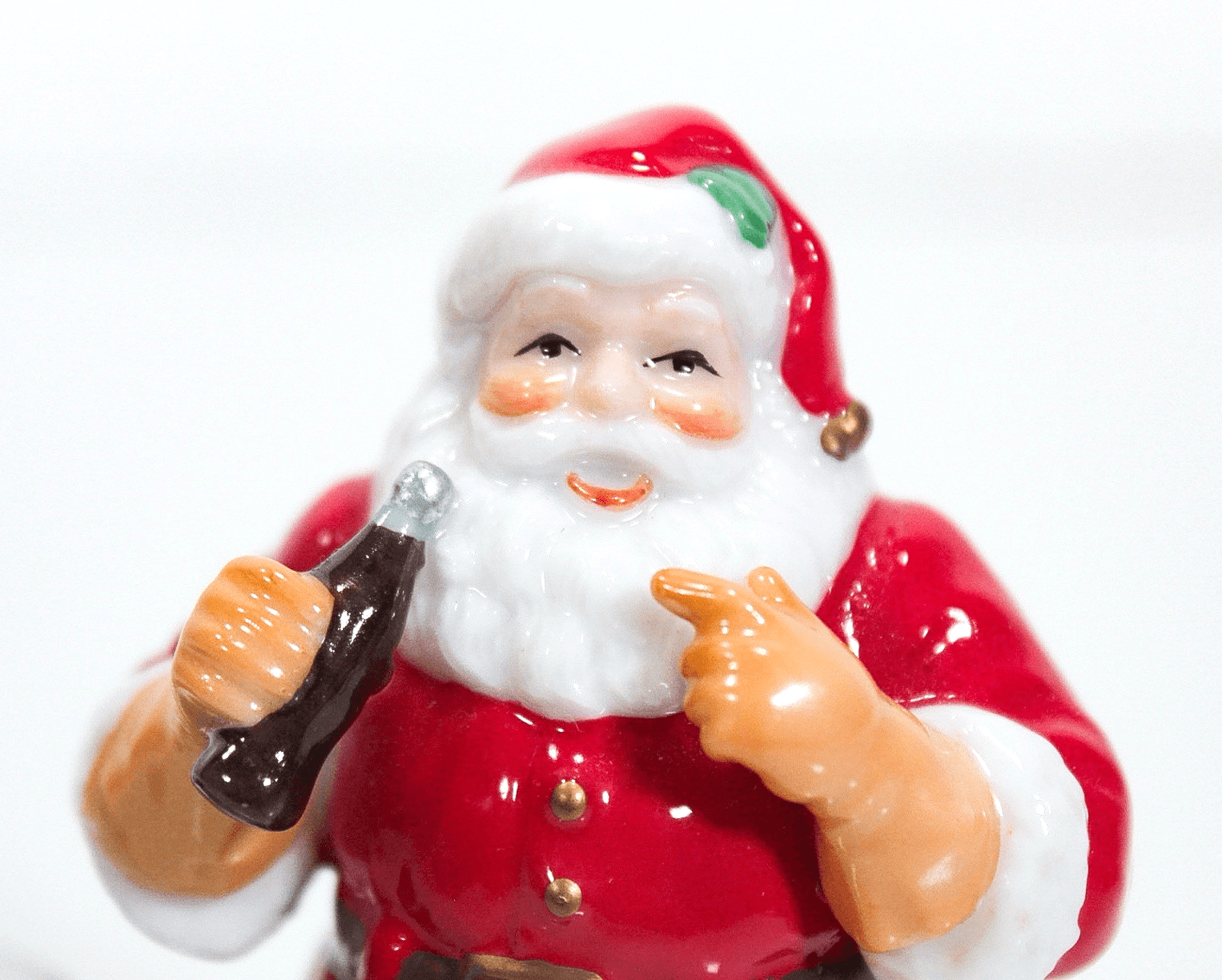 1999 The Coca-Cola Company Porcelain Santa Christmas Trinket Box RARE - Thumbnail 4