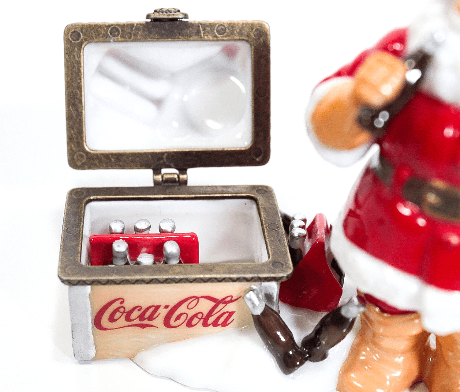 1999 The Coca-Cola Company Porcelain Santa Christmas Trinket Box RARE - Thumbnail 6