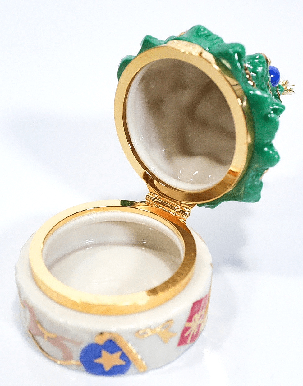 Vintage 2003 LENOX China Treasures Christmas Tree Trinket Box Holiday Ornament - Thumbnail 4