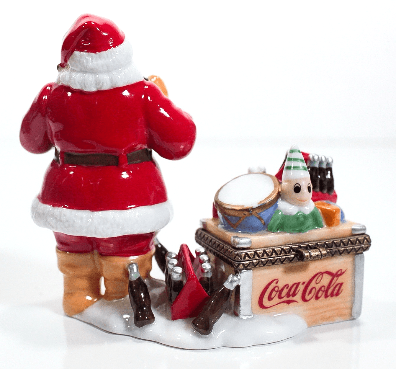 1999 The Coca-Cola Company Porcelain Santa Christmas Trinket Box RARE - Thumbnail 2