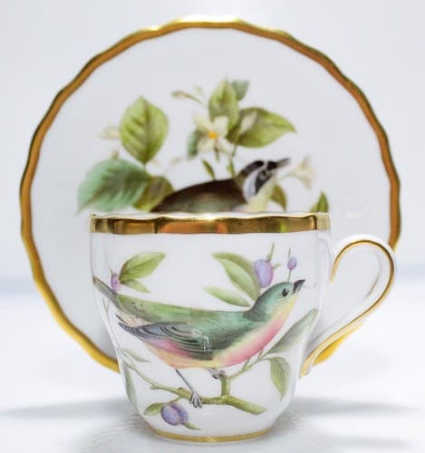 SPODE Bone China England Birds Motif Decorative Cup & Saucer - Thumbnail 2