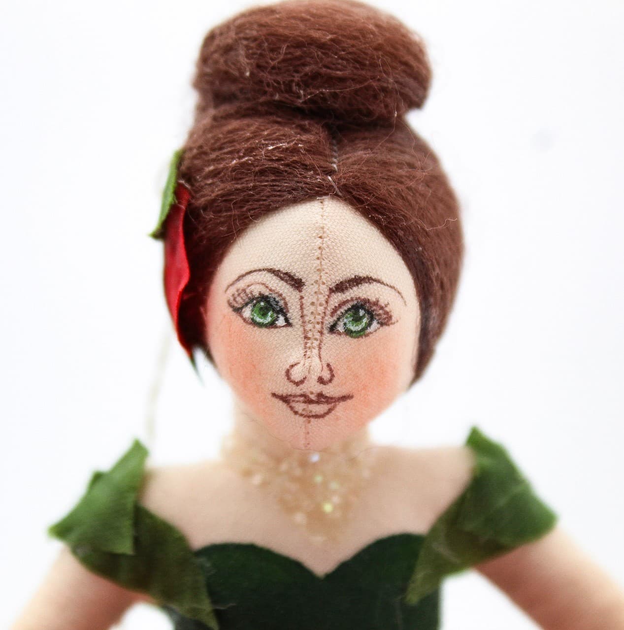 Gladys Boalt 1994 Poinsettia Dancer Handmade Christmas Ornament 6.5" Vintage - Thumbnail 10