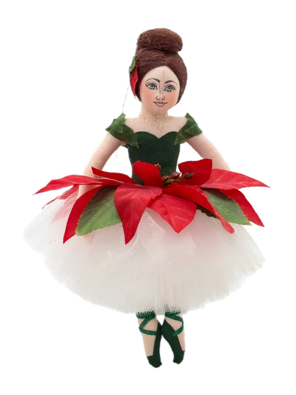 Gladys Boalt 1994 Poinsettia Dancer Handmade Christmas Ornament 6.5" Vintage - Image 1