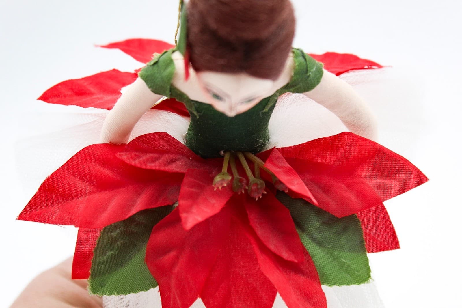 Gladys Boalt 1994 Poinsettia Dancer Handmade Christmas Ornament 6.5" Vintage - Thumbnail 6