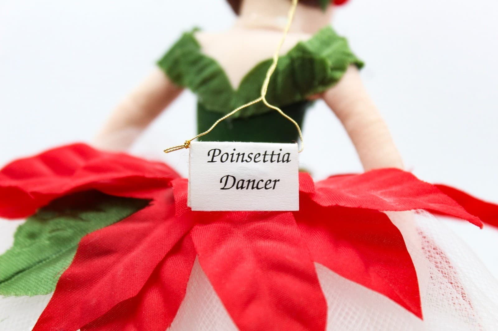 Gladys Boalt 1994 Poinsettia Dancer Handmade Christmas Ornament 6.5" Vintage - Thumbnail 2