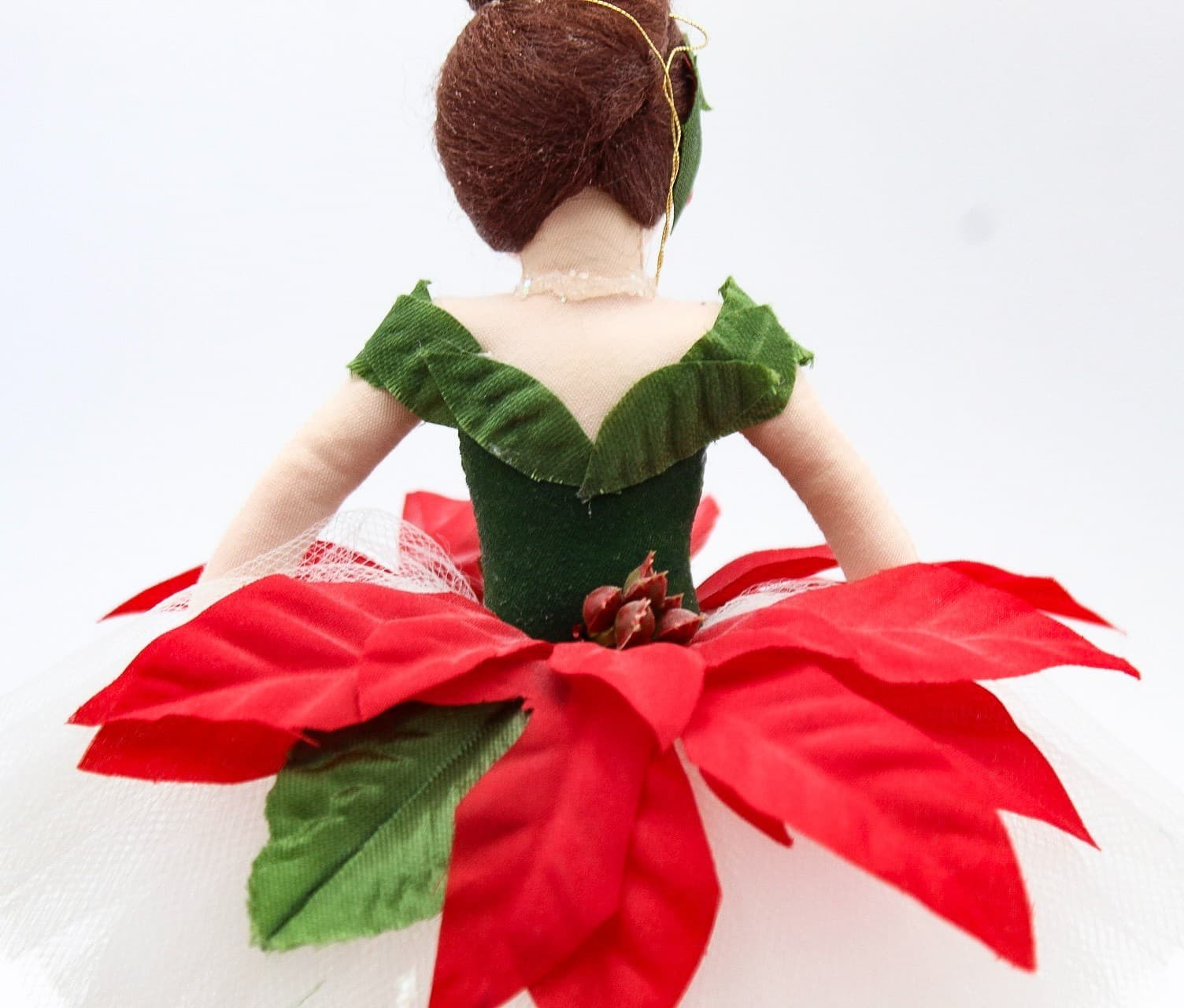 Gladys Boalt 1994 Poinsettia Dancer Handmade Christmas Ornament 6.5" Vintage - Thumbnail 3