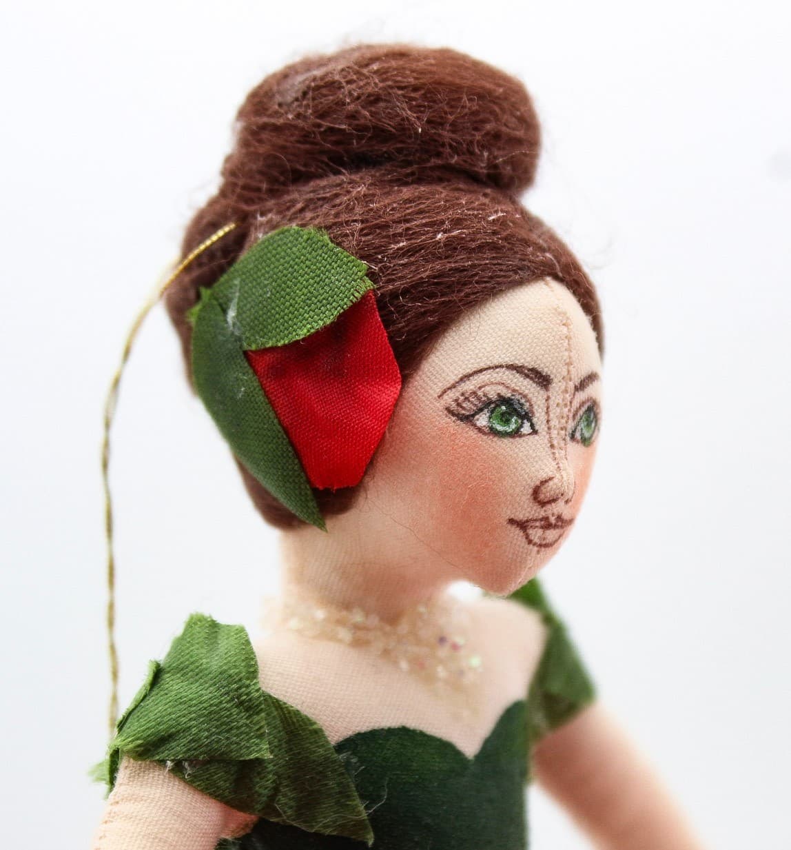 Gladys Boalt 1994 Poinsettia Dancer Handmade Christmas Ornament 6.5" Vintage - Thumbnail 7
