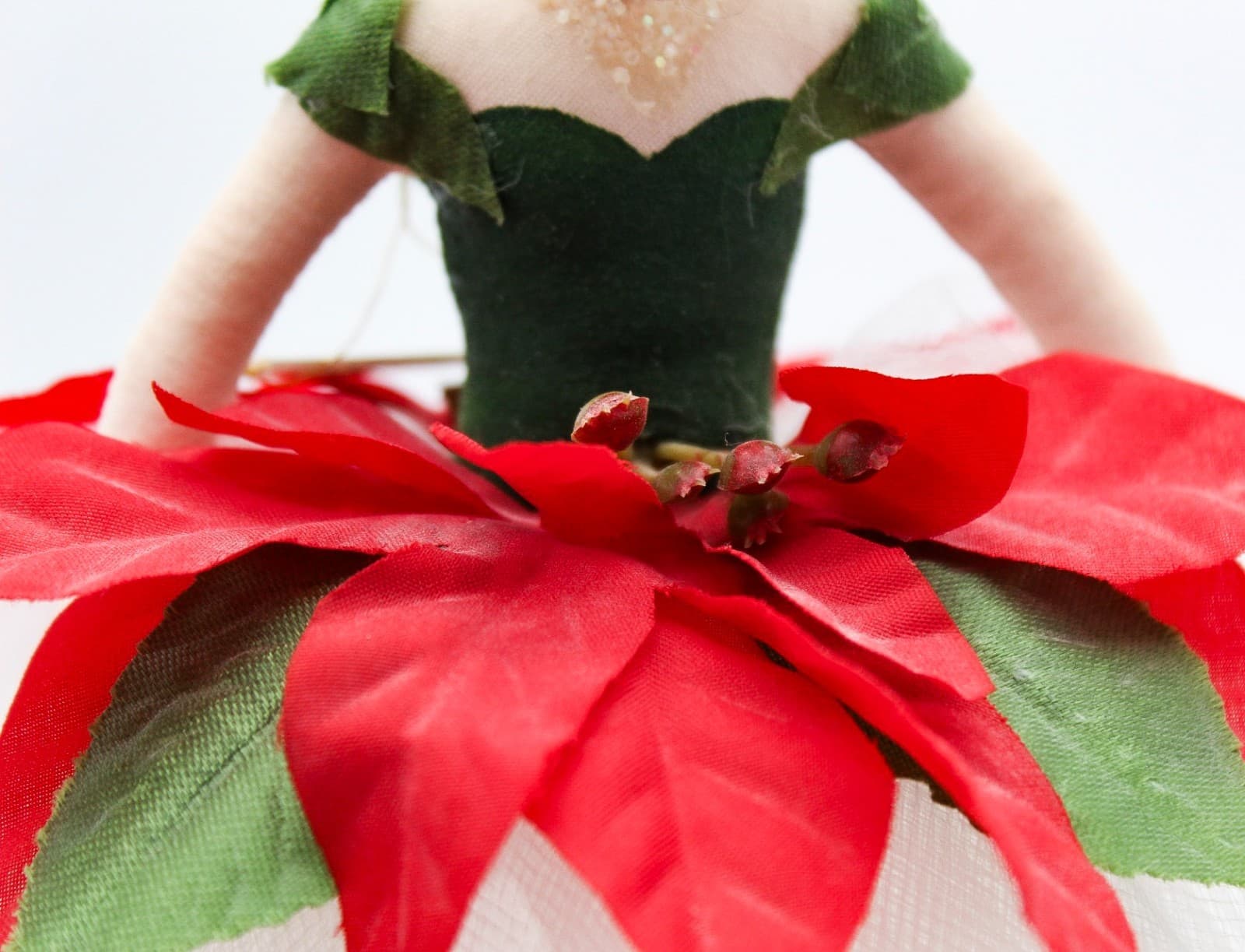 Gladys Boalt 1994 Poinsettia Dancer Handmade Christmas Ornament 6.5" Vintage - Thumbnail 8