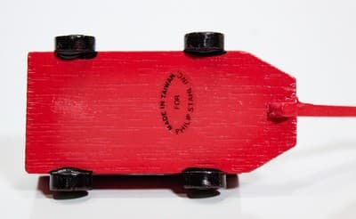 Vtg PHILIP STAHL INC. Hand Painted Two Cats In A Wagon Miniature Wood Figurine - Thumbnail 5