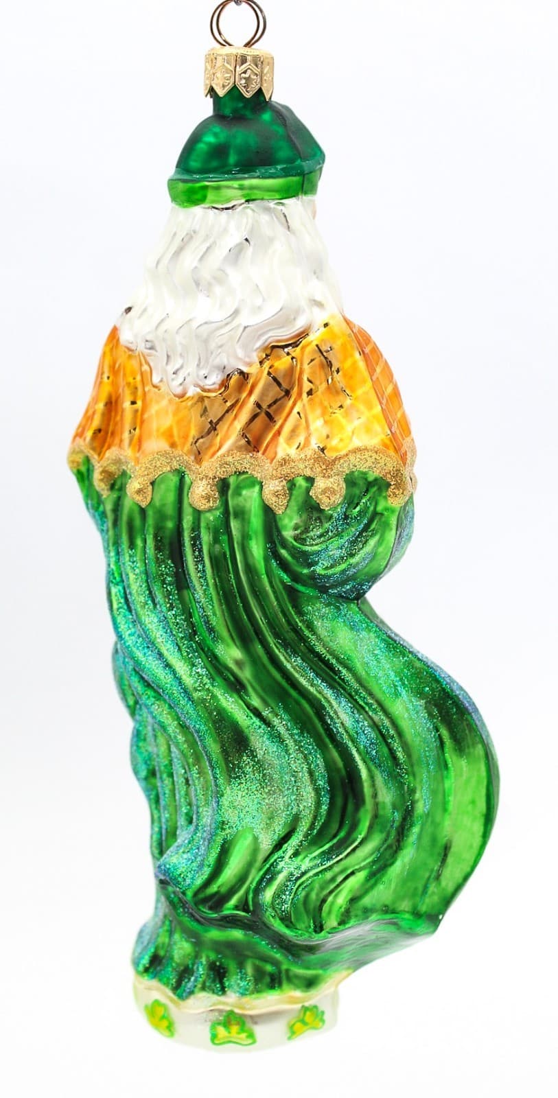 Christopher Radko St. Patrick Santa Hand Painted Glass Christmas Ornament 7" - Thumbnail 2