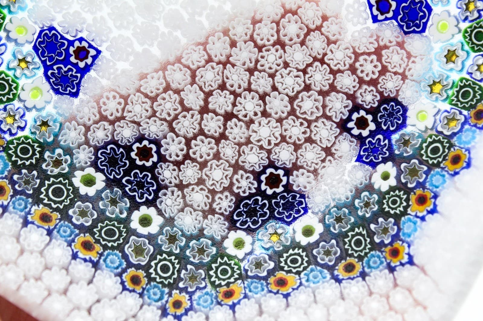 Millefiori Murano Art Glass Floral Pattern Italy Multicolor Octagonal Dish 5" - Thumbnail 5