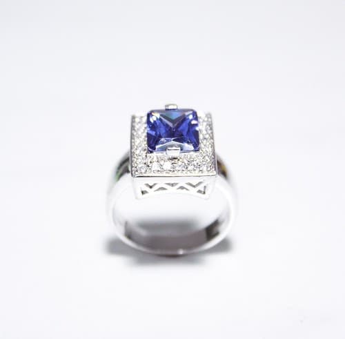 ADI Designer Sterling Silver 925 LAB Sapphire Cubic Zirconia Ring Size 9 - Thumbnail 6