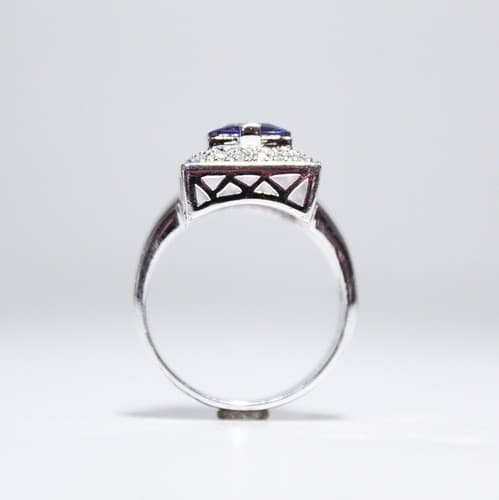 ADI Designer Sterling Silver 925 LAB Sapphire Cubic Zirconia Ring Size 9 - Thumbnail 8