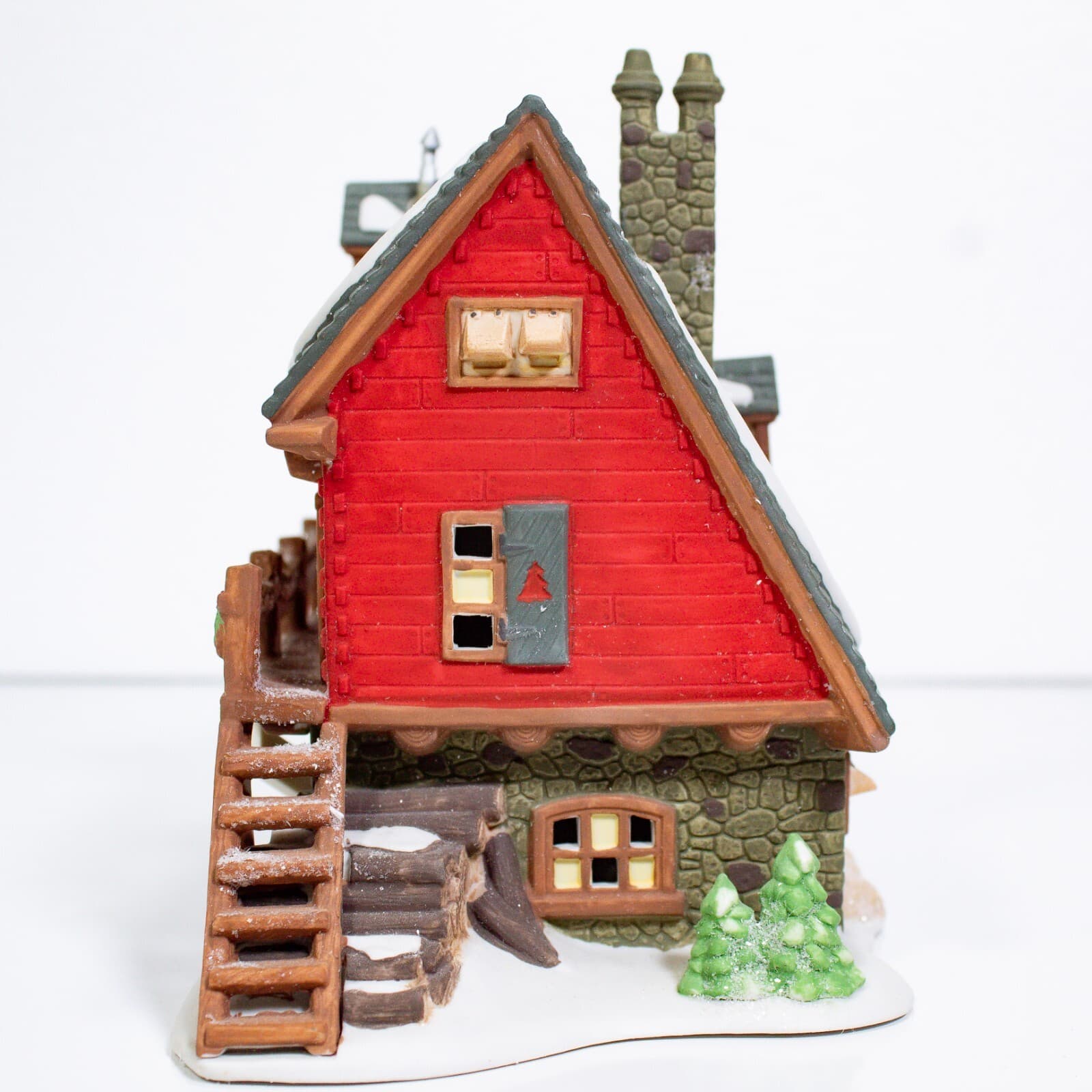 DEPARTMENT 56 "Santa's Woodworks" Porcelain Figurine House With Box & Light - Thumbnail 6