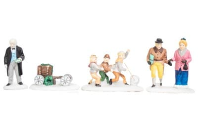 DEPARTMENT 56 "Nicholas Nickelby" Christmas Porcelain Figurine Set With Box - Image 1