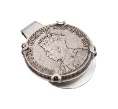 1935 Canada King George V Silver Dollar Sterling Silver Money Clip RARE - Image 1