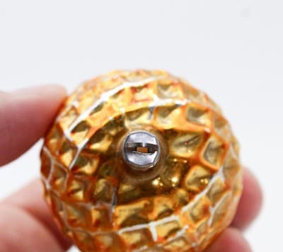 Antique European Bumpy Gold Mercury Glass Round Christmas Ornament RARE - Thumbnail 5
