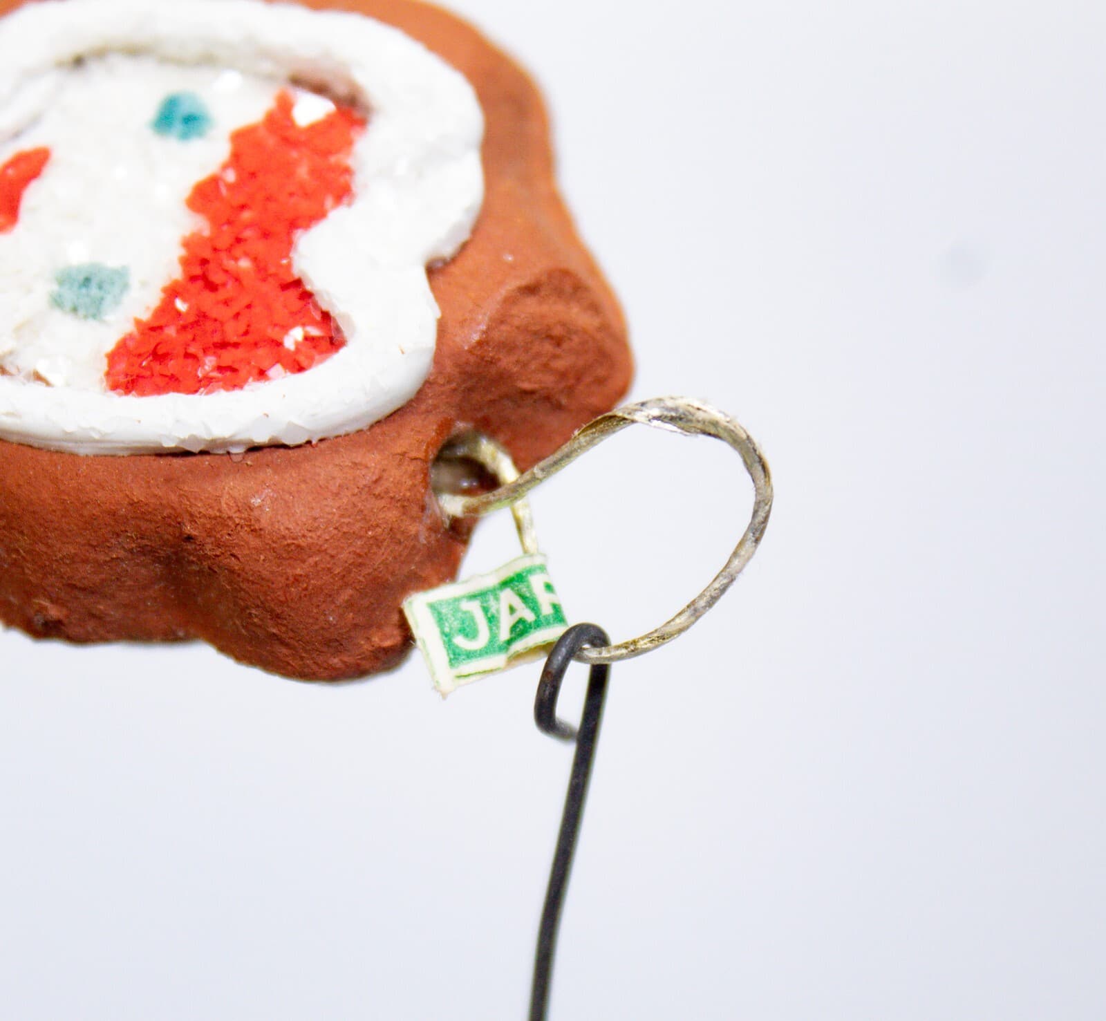 Vintage Japan Hand Painted Gingerbread Girl Christmas Decorative Ornament - Thumbnail 4