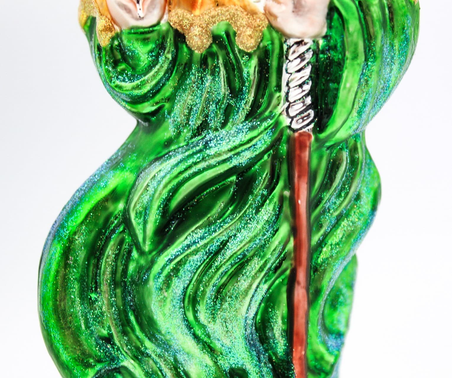 Christopher Radko St. Patrick Santa Hand Painted Glass Christmas Ornament 7" - Thumbnail 6