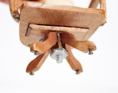 Vintage 1980 Artist Signed Miniature Dollhouse Solid Wood Swivel Chair - Thumbnail 4