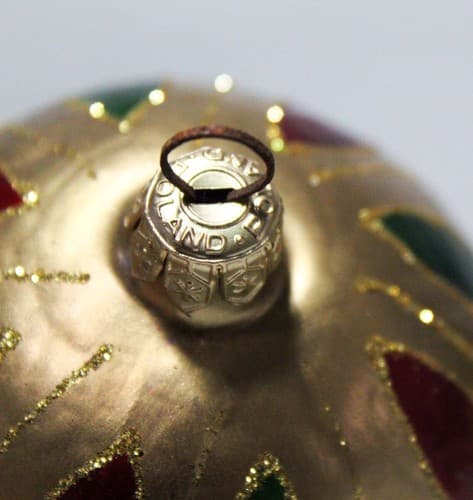 Vintage Glass Glitter Large Egg Hand Painted Poland Christmas Ornament - Thumbnail 5