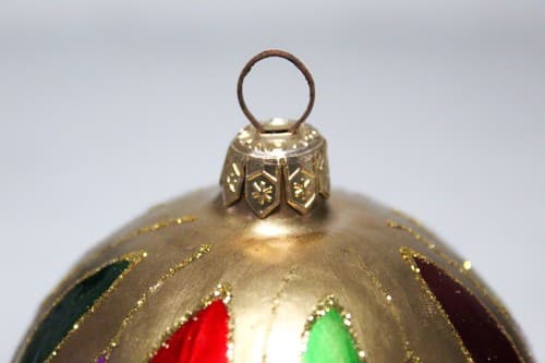 Vintage Glass Glitter Large Egg Hand Painted Poland Christmas Ornament - Thumbnail 4