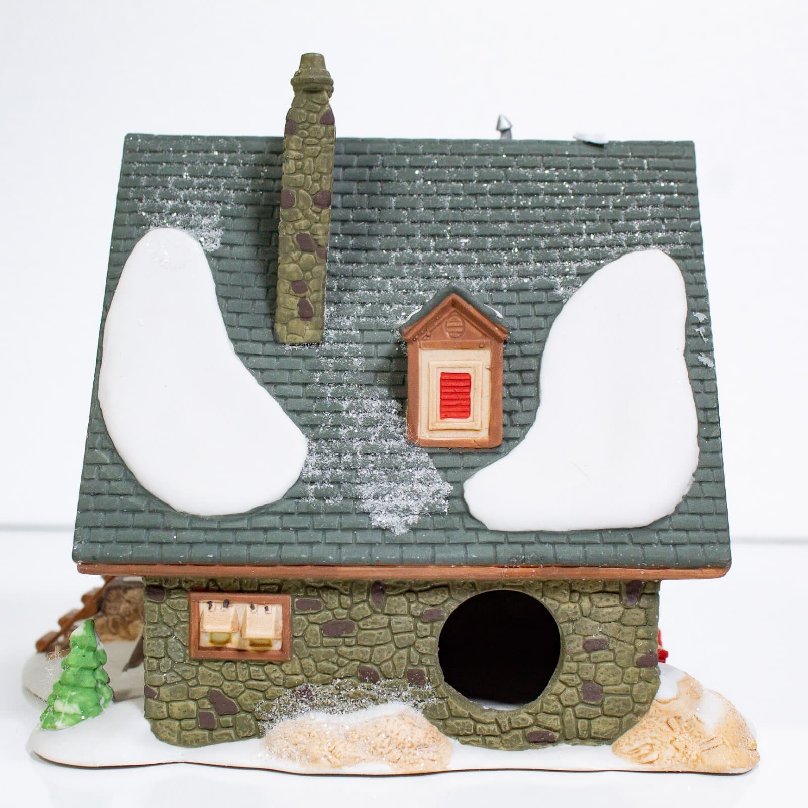 DEPARTMENT 56 "Santa's Woodworks" Porcelain Figurine House With Box & Light - Thumbnail 4