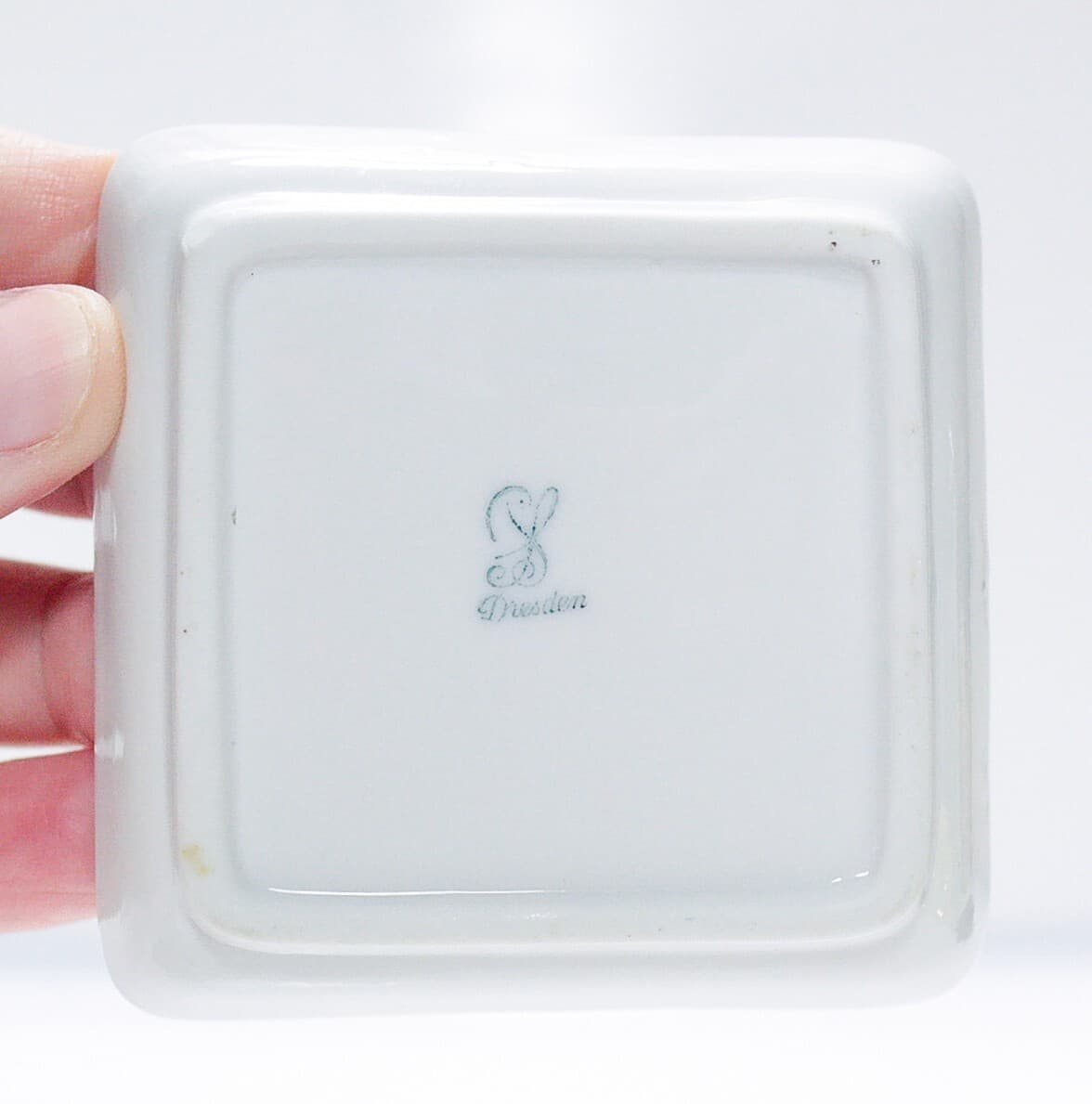 DRESDEN Germany Hand Painted High Relief Floral Motif Porcelain Serving Dish - Thumbnail 6