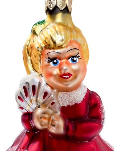 CHRISTOPHER RADKO Miss Holiday Southern Belle Peppermint Girl Christmas Ornament - Thumbnail 2