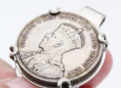 1935 Canada King George V Silver Dollar Sterling Silver Money Clip RARE - Thumbnail 7