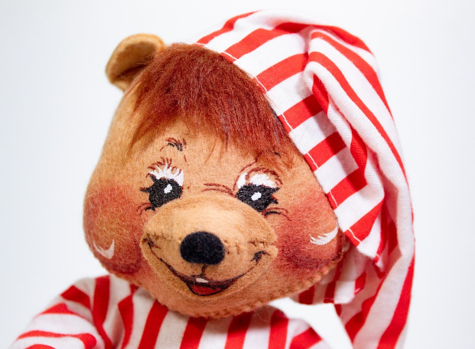ANNALEE MOBILITEE 1988 Mr. Nightshirt Bear Christmas Artisan Doll 10" - Thumbnail 3