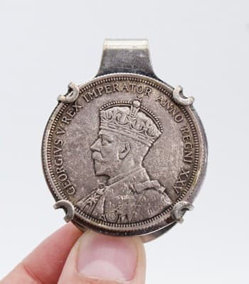 1935 Canada King George V Silver Dollar Sterling Silver Money Clip RARE - Thumbnail 2