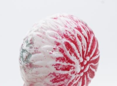 Antique Milk Glass Hand Painted Floral Motif Christmas Light Bulb Untested - Thumbnail 3