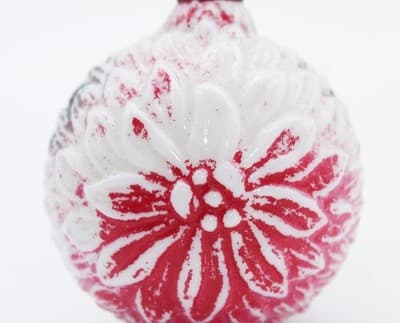 Antique Milk Glass Hand Painted Floral Motif Christmas Light Bulb Untested - Thumbnail 4