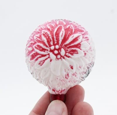 Antique Milk Glass Hand Painted Floral Motif Christmas Light Bulb Untested - Thumbnail 2