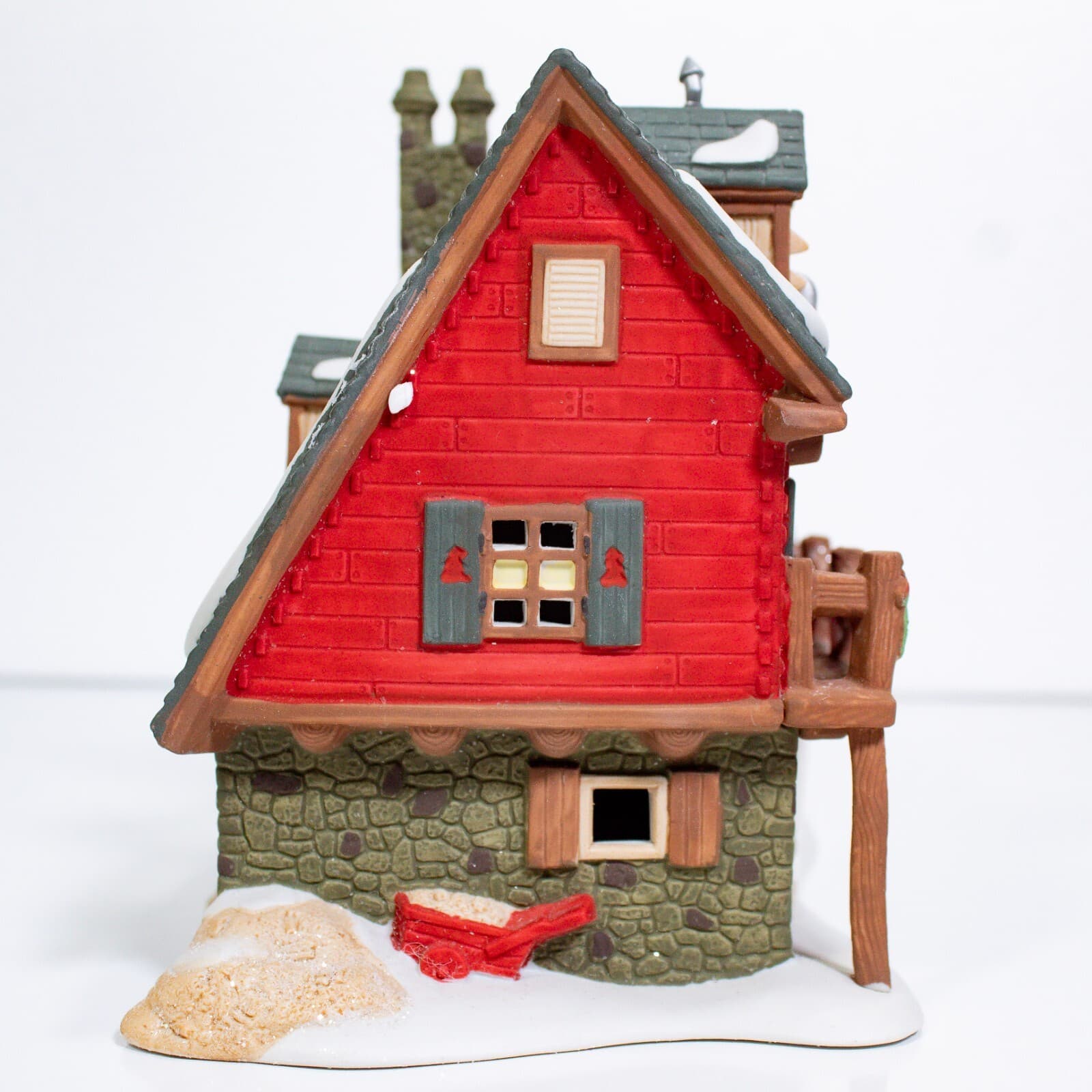 DEPARTMENT 56 "Santa's Woodworks" Porcelain Figurine House With Box & Light - Thumbnail 5