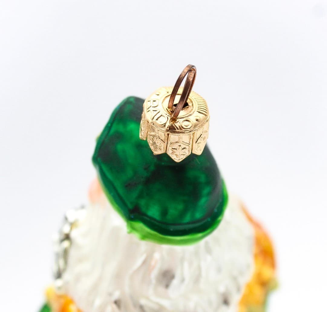 Christopher Radko St. Patrick Santa Hand Painted Glass Christmas Ornament 7" - Thumbnail 3
