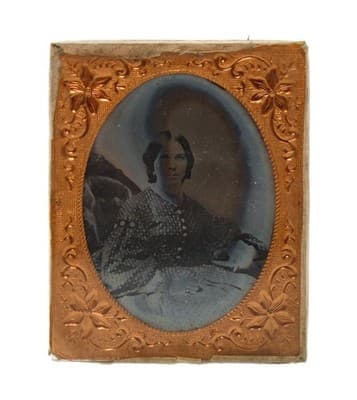 Antique Civil War Era 1860's Daguerreotype Sitting Lady Photo - Image 1