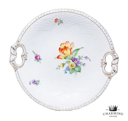 Bing & Grondahl B&G Denmark Saxon Flower Hand Painted Porcelain Tray Platter - Image 1