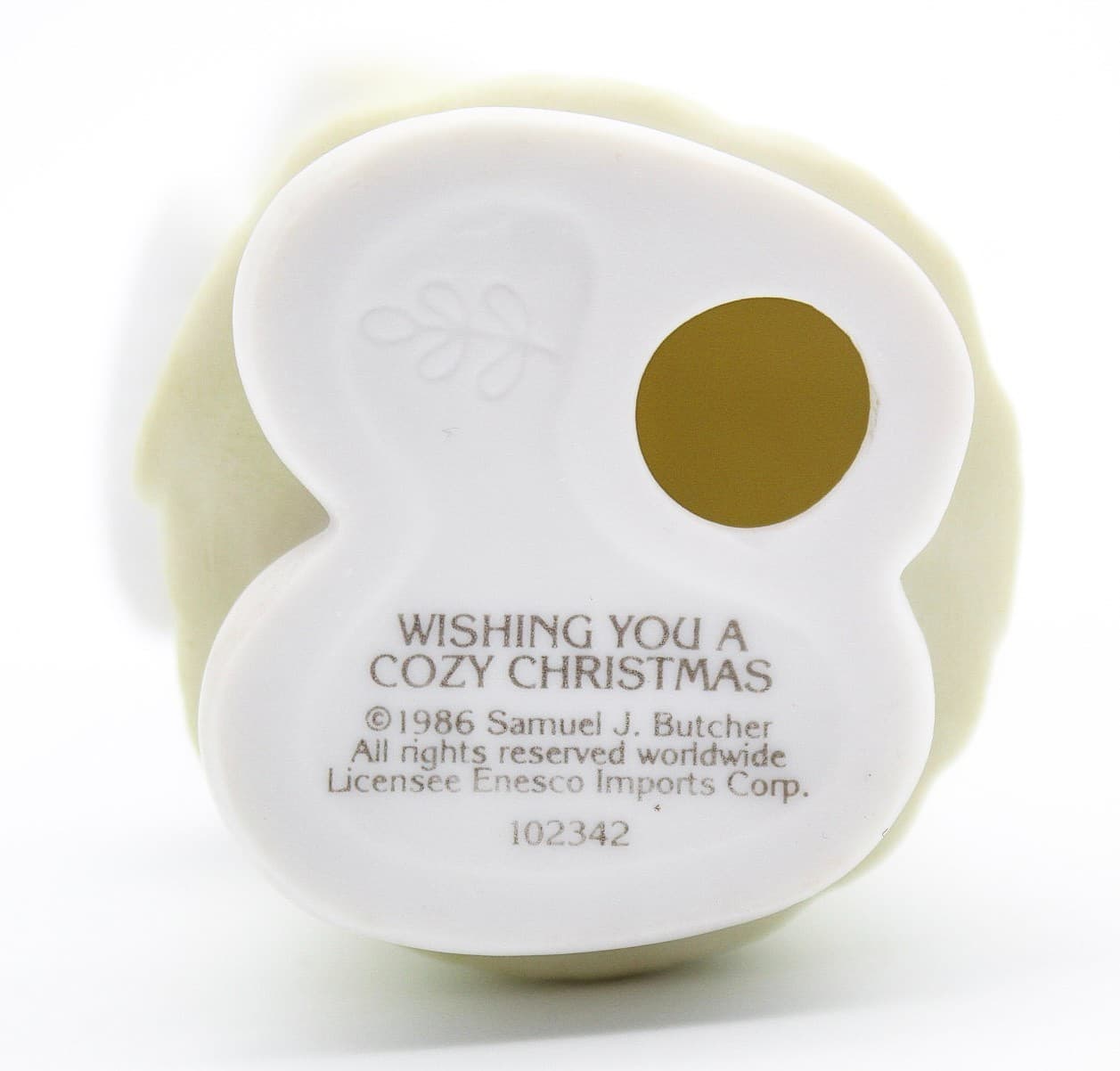 Precious Moments Wishing You A Cozy Christmas Enesco Porcelain Figurine 1986 - Thumbnail 6