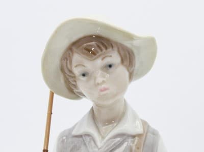 Lladro Going Fishing #4809 Glossy Porcelain Figurine Spain By Salvador Furio - Thumbnail 6