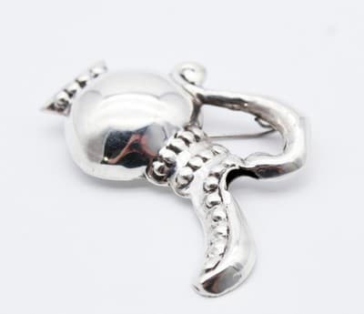 Vintage Mexico Sterling Silver 925 Fancy Pitcher Posey Holder Pin Brooch - Thumbnail 4