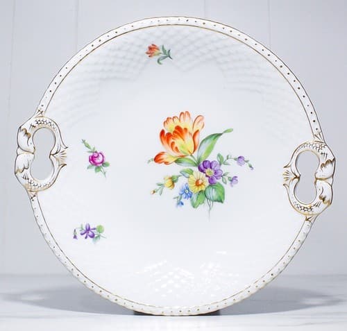Bing & Grondahl B&G Denmark Saxon Flower Hand Painted Porcelain Tray Platter - Thumbnail 2