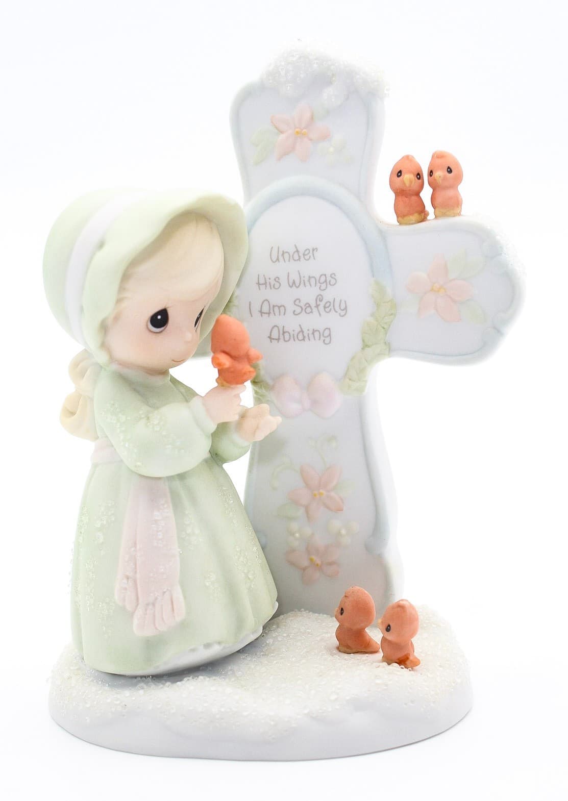 Precious Moments Under His Wings I am Safely Abiding Porcelain Figurine 1997 - Thumbnail 10
