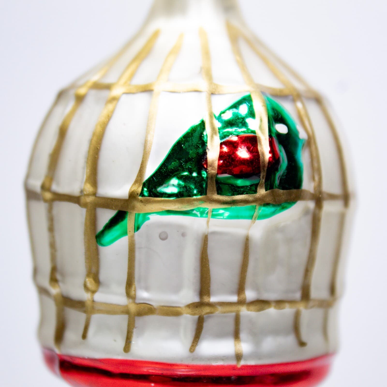 Vintage Slovakian Hand Blown Glass Birdcage Christmas Ornament - Thumbnail 2