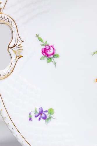Bing & Grondahl B&G Denmark Saxon Flower Hand Painted Porcelain Tray Platter - Thumbnail 4